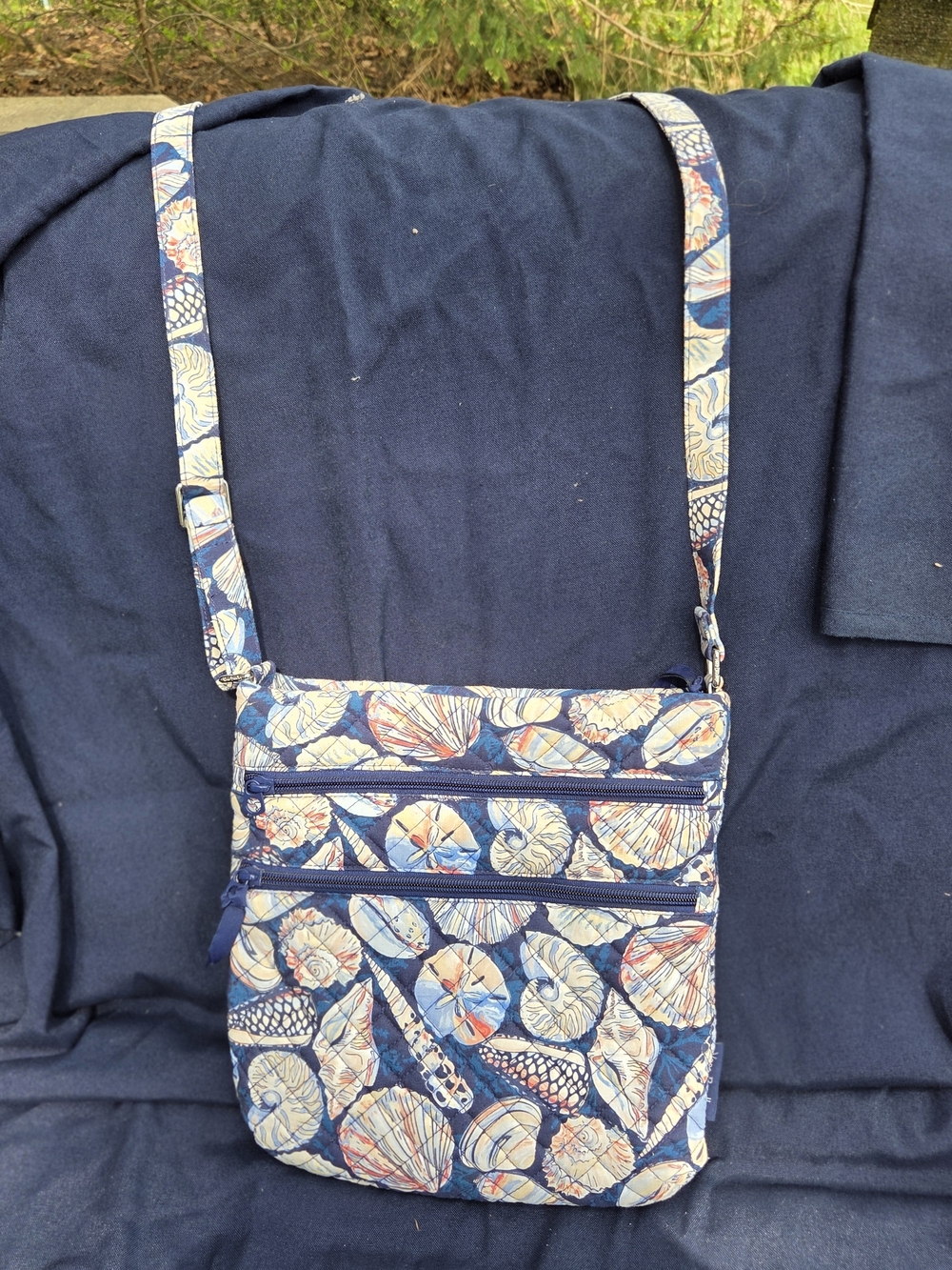 Vera Bradley Navy Shell Quilted Crossbody